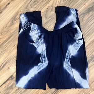 Wet Seal Blue & White Tie Dye Joggers Size Medium